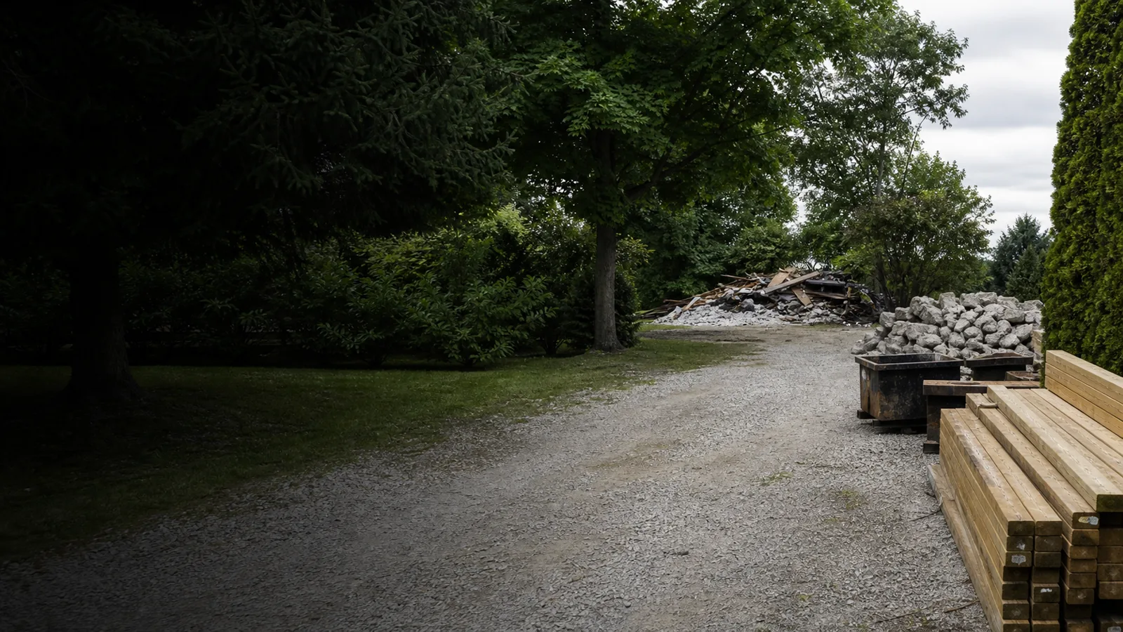 Belleville demolition materials organized for safe staging