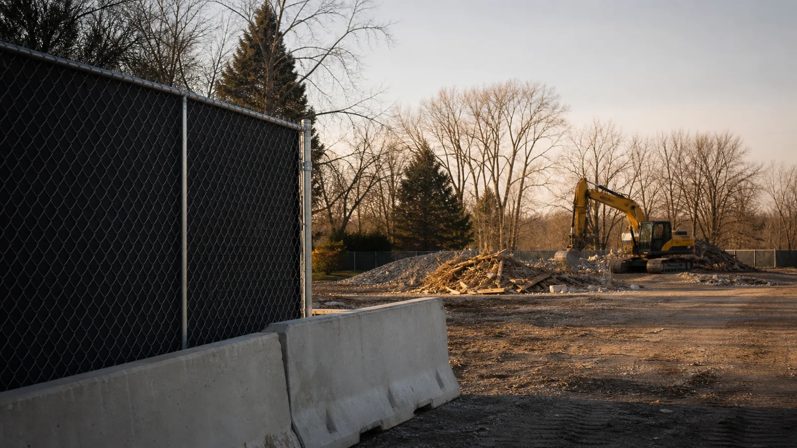 Belleville controlled demolition perimeter and site protection