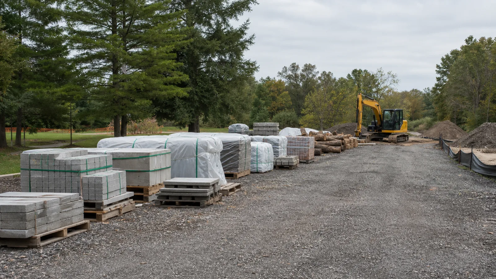 Van Buren Township demolition materials organized for safe staging