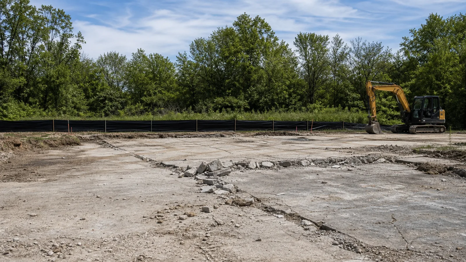 Van Buren Township concrete removal planning scene