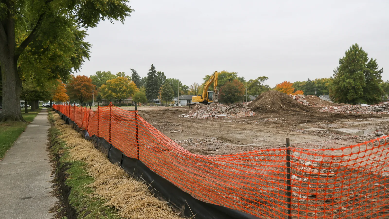 Van Buren Township controlled demolition perimeter and site protection