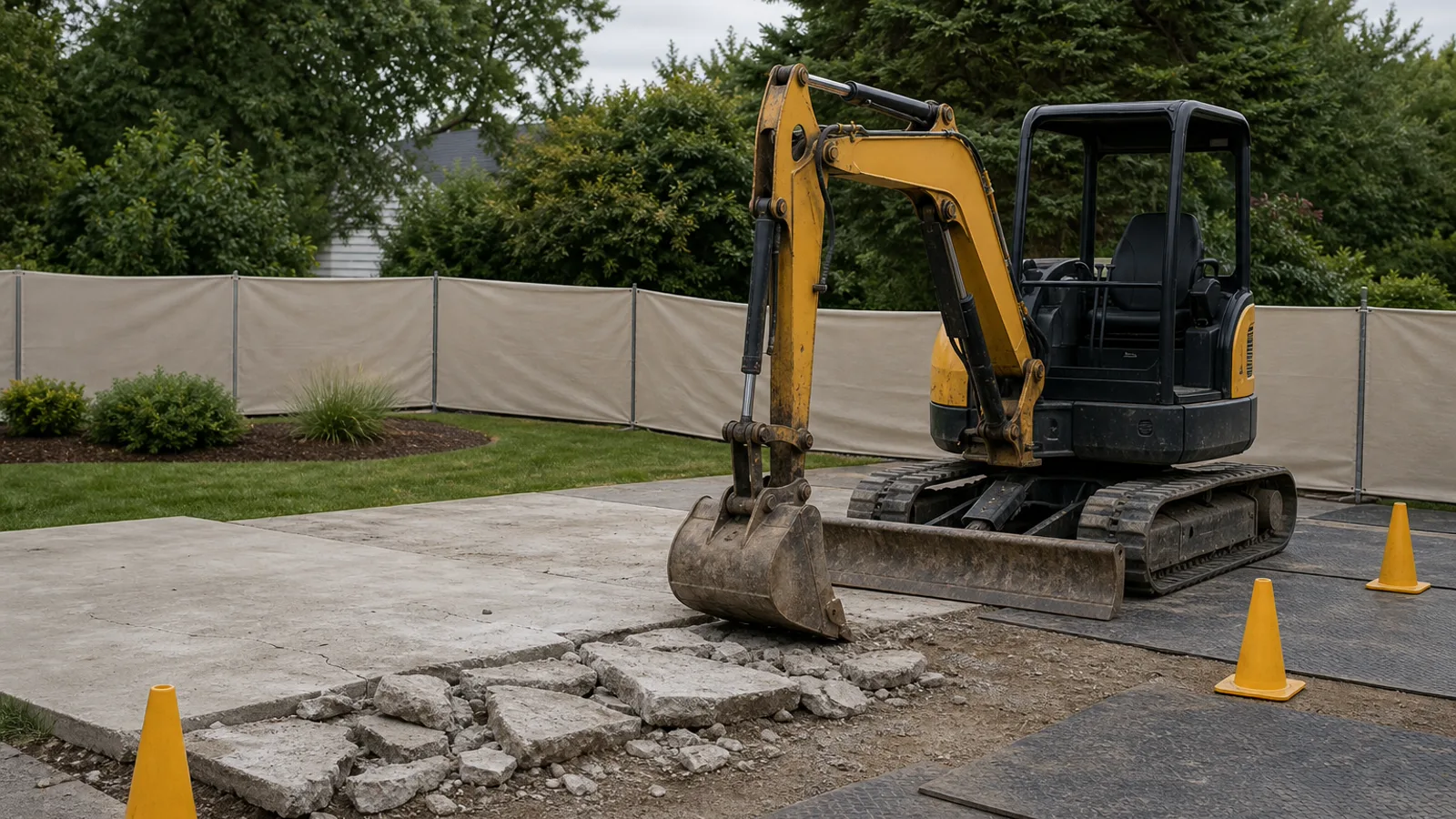 Ypsilanti concrete removal planning scene with protected surroundings